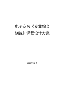 电子商务专业综合业务实训方案设计-2010.12