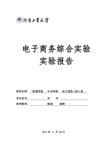 电子商务综合实验报告排版格式