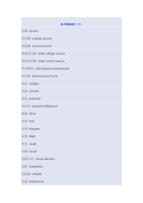 电子英语词汇中英文对照表