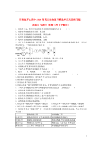 河南省罗山高中2016届高三生物复习精选单元巩固练习题专题二细胞工程(含解析)新人教版选修3