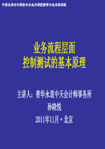 业务流程层面控制测试的基本原理