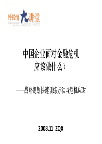 中国企业面对金融危机--战略规划快速训练方法与危机应对（PPT 页）