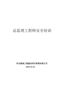 监理工程师安全培训