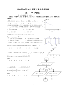 省实验中学2012届高三考前热身训练(理数)