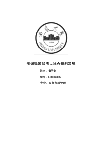 浅谈我国残疾人社会福利