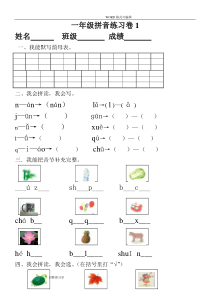 小学一年级汉语拼音知识练习题(9套)