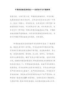 中国的金融危险程度——当前估计与中期预测