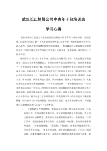 武汉长江轮船公司中青年干部培训班学习心得体