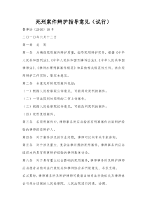 死刑案件辩护指导意见