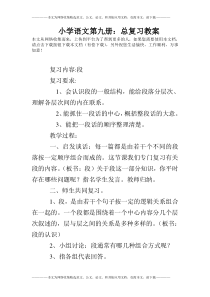 小学语文第九册：总复习教案