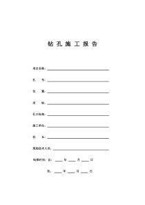 水文地质钻孔编录表格(全套)