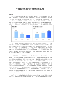 中国银行和深发展银行存贷款信息的比较