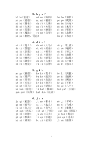 汉语拼音音节词复习