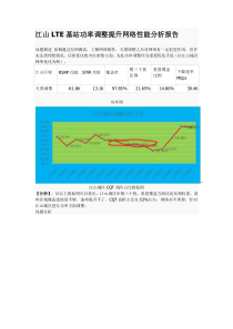 江山LTE基站功率调整提升网络性能分析报告