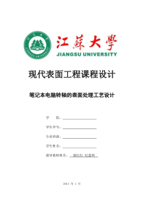 江苏大学现代表面处理工艺设计