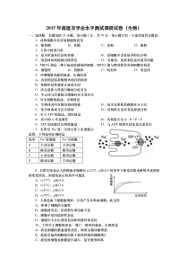 江苏省南通市2015年普通高中学业水平测试生物试卷