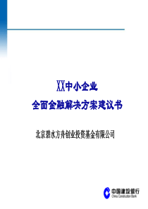 中小企业全面金融解决方案建议书(模板)