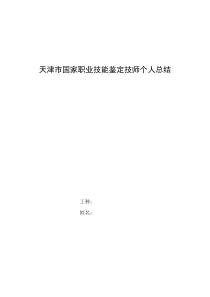 国家职业技能鉴定技师个人总结