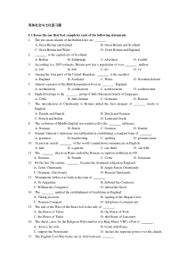 英语国家概况课后题汇总及答案