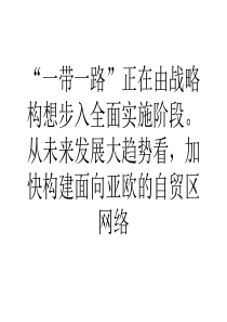 构建一带一路的高标准自贸区网络.