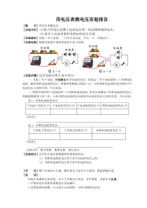 用电压表测电压实验报告