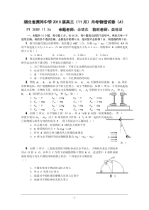 湖北省黄冈中学2010届高三11月月考试题(物理)