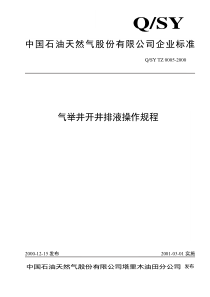 标准0005-2000气举井开井排液操作规程