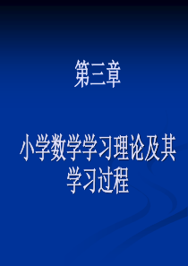 小学数学学习理论及其学习过程