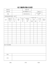 标贯动力触探静力触探原始记录