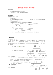 湖南省隆回县第二中学高中生物第2章伴性遗传(课时2)导学案新人教版必修2