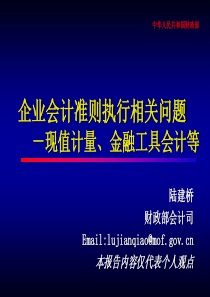 会计准则执行之热点难点问题－－现值及金融工具会计等陆建桥pp