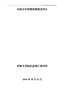 档案专项验收监理工作汇报材料