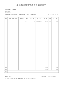增值税发票销货清单格式