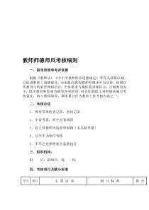 学校教师师德师风考核细则精品资料