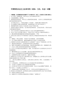 概论(本)第四专题政治文化社会习题