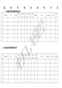 物业设施设备台账表格