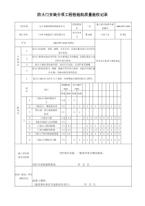 防火门安装分项工程检验批质量验收记录