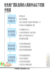 保险公司优先推广团队选择的条件及评估方法13页