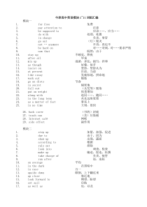 牛津高中英语模块1~11词组汇编