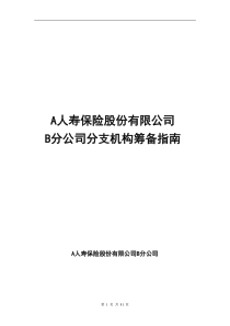 保险公司分支机构筹备指南