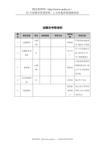 抚顺特殊钢公司运输处考核指标