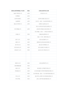 武汉500强企业名单