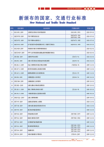 新颁布的国家、交通行业标准