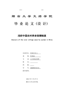 浅析中国农村养老保障制度毕业论文