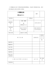 智森集成墙板单位情况和主要安全管理人员情况工程概况表