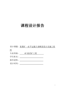 某煤矿一水平运输大巷断面设计及施工组织