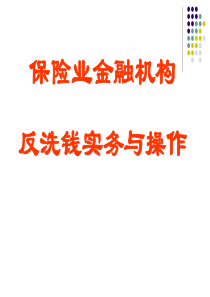 保险机构反洗钱实务与操作