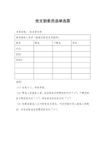 最经典的党支部委员选举票