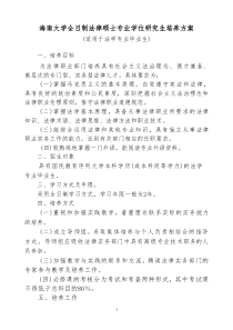 海南大学全日制法律硕士专业学位研究生培养方案