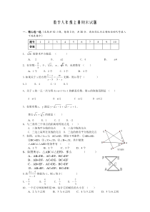 新湘教版数学八年级上册期末试题